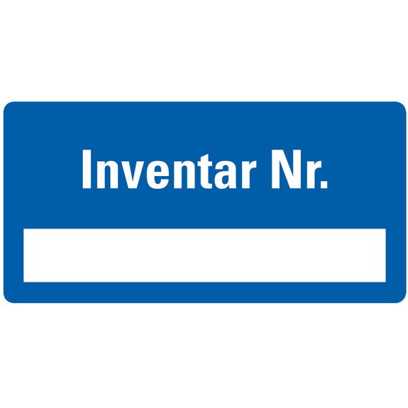 Inventaretikett Inventar-Nr., blau, Dokumentenfolie, Spezialkleber, 40x20mm, 16/Bogen Inventaretikett Inventar-Nr., blau, Dokumentenfolie, Spezialkleber, 40x20mm, 16/Bogen-Beschreibung lesen