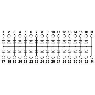 Module à diodes, avec 32 diodes, anode en commun, type 1N 4007 - EMG 90-DIO 32M-Lire la description