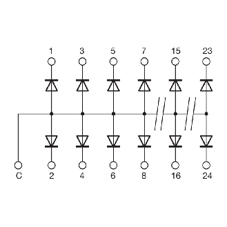 Module 16 diodes Anode Commune - XCDM16AC [CDM16AC]-Lire la description