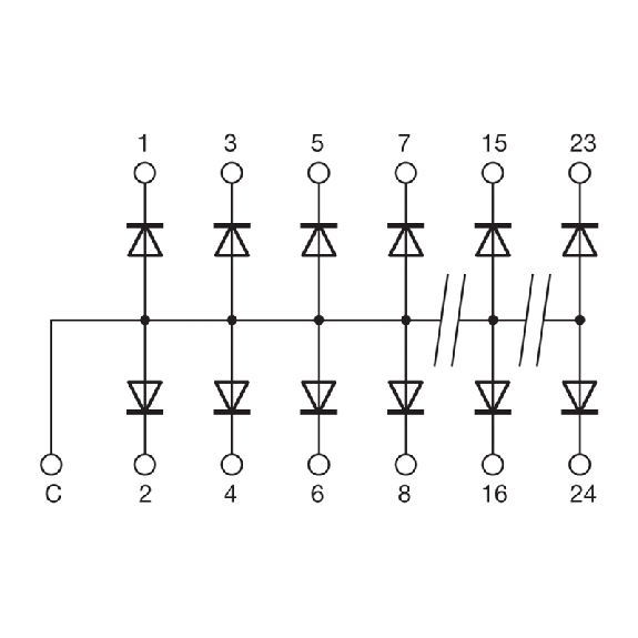 Module 16 diodes Anode Commune - XCDM16AC [CDM16AC]-Lire la description