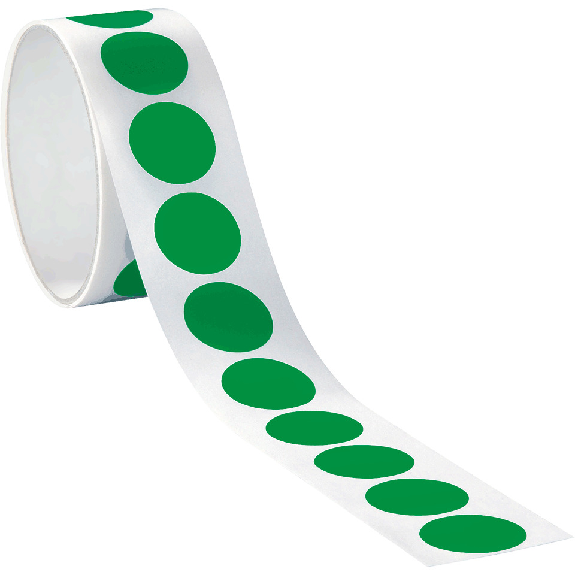 Markierungspunkt, blanko, grün, Folie, selbstklebend, Ø 37mm, 100/Rolle-Beschreibung lesen