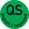 Qualitätskennzeichen "QS geprüft/inspected", grü/s, FO, Ø 15mm, 1000/ROL