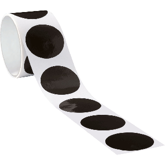 Markierungspunkt, blanko, schwarz, Folie, selbstklebend, Ø 75mm, 100/Rolle-Beschreibung lesen