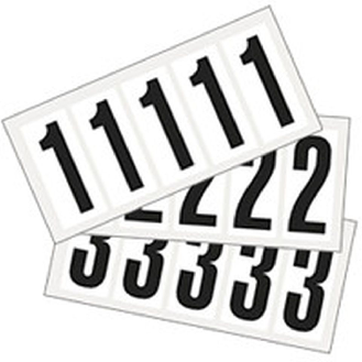 Kombipackung Ziffer 0-9, weiß/schwarz, Folie, SH 50mm, 22x57mm, 16 je Ziffer/Packung-Beschreibung lesen