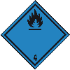 Gefahrgutzettel (Placards) Kl.4.3 Entz. Feststoffe, Folie, seewasserbeständig, 250x250mm, IMDG-Code, GGVSEB, ADR, IATA
