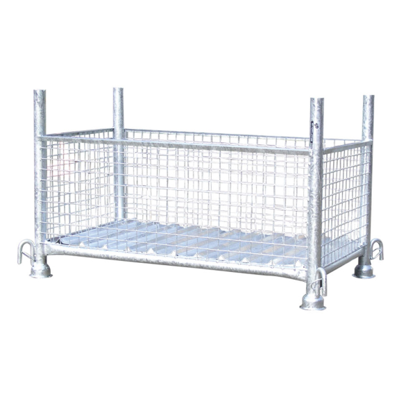 Paleta de caja de rejilla 1,5 t Capacidad de carga 1,30 MX0,70mx0,50 m pintada-Leer más