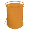 Rundbehälter aus Stahl mit Bodenklappe