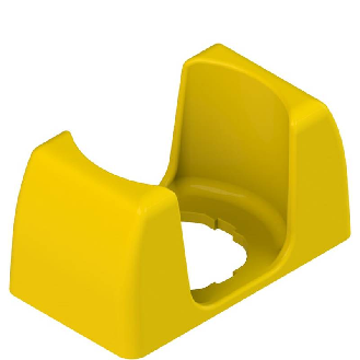 Collerette de protection rectangulaire ouverte jaune 66x38 h35mm-Lire la description