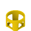 Collerette de protection cylindrique jaune avec 4 fentes Ø43x27mm