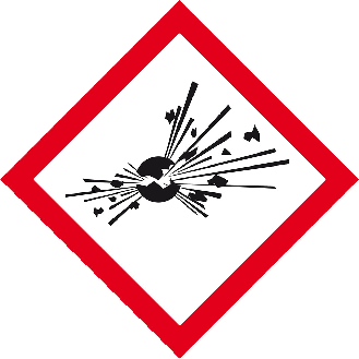 Gefahrensymbol Explodierende Bombe GHS 01, Folie, selbstklebend, 18x18mm, 500/Rolle, GHS-Verordnung-Beschreibung lesen