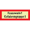 PERMALIGHT power langnachleuchtend Feuerwehrschild Feuerwehr! Gefahrengruppe I, Folie, 210x74mm