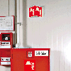 Brandschutz-Nasenschild Brandbekämpfung, Kunststoff, 200x200mm, ASR A1.3, DIN EN ISO 7010 F004