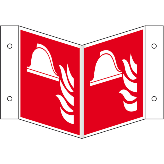 Brandschutz-Nasenschild Brandbekämpfung, Kunststoff, 200x200mm, ASR A1.3, DIN EN ISO 7010 F004-Beschreibung lesen