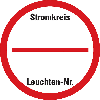 Stromkreisbez.schild zum Beschriften,2 Felder vorbedr.,PVC Folie,Ø39mm,30/Heft Stromkreisbez.schild zum Beschriften,2 Felder vorbedr.,PVC Folie,Ø39mm,30/Heft