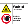 Kombischild mit Symbol Vorsicht! Laserstrahl..., Folie, 200x150mm, ASR A1.3, DIN EN ISO 7010 D-P006 W004 Kombischild mit Symbol Vorsicht! Laserstrahl..., Folie, 200x150mm, ASR A1.3, DIN EN ISO 7010 D-P006 W004