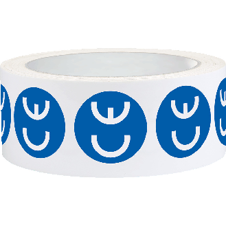 CE-Zeichen, RoHS konform, rund, blau/weiß, Folie, selbstklebend, Ø 30mm, 1000/Rolle-Beschreibung lesen