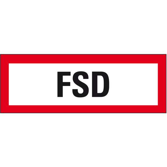 Feuerwehrschild FSD, Folie, selbstklebend, 297x105mm, DIN 4066 Feuerwehrschild FSD, Folie, selbstklebend, 297x105mm, DIN 4066-Beschreibung lesen