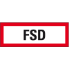 Feuerwehrschild FSD, Folie, selbstklebend, 297x105mm, DIN 4066 Feuerwehrschild FSD, Folie, selbstklebend, 297x105mm, DIN 4066