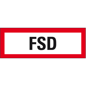 Feuerwehrschild FSD, Folie, selbstklebend, 297x105mm, DIN 4066-Beschreibung lesen