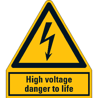 Warn-Kombischild High voltage danger to life, Kunststoff, 210x240mm, ASR A1.3, DIN EN ISO 7010 W012-Beschreibung lesen