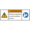 Produktsicherheitsschild Warnung Reparatur..qualifizierte, RoHS konform, Folie, 200x75mm, ISO 3864-2