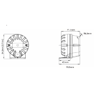 Avertisseur buzzer compact 3 sons 100dB 40-260Vac/dc IP65 - F100B230-Lire la description