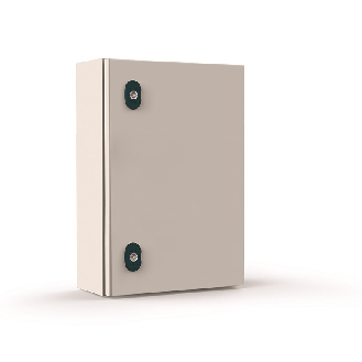 Coffret avec porte simple pleine en tôle dacier RAL 7035 600x600x300 - EC060630-Lire la description