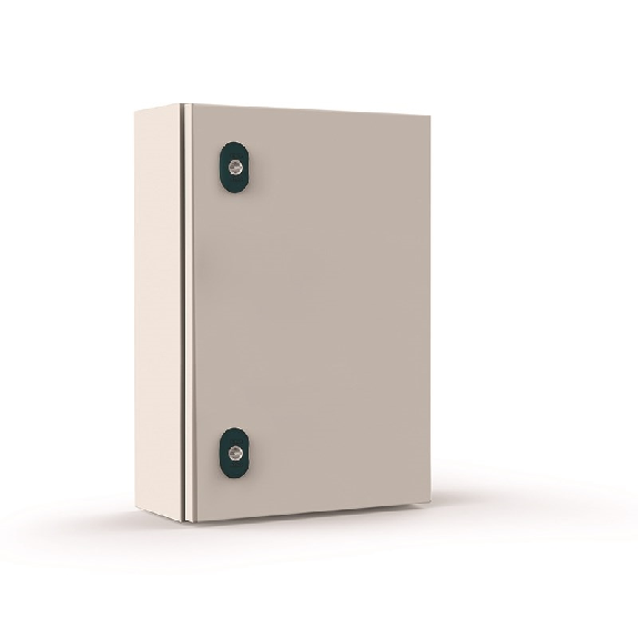 Coffret avec porte simple pleine en tôle dacier RAL 7035 600x600x300 - EC060630 Coffret avec porte simple pleine en tôle dacier RAL 7035 600x600x300 - EC060630-Lire la description