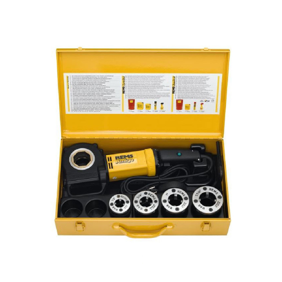 REMS REMS AMIGO SET R1 / 2 + 3/4 + 1 + 1/4 '' | Embrayage de coupe de filetage professionnel électrique-Lire la description