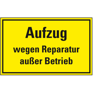 Hinweisschild Aufzug wegen Reparatur außer Betrieb, Magnetfolie, 300x200mm-Beschreibung lesen