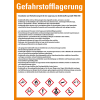 Aushang Grundsätze und Verhaltensregeln Gefahrstofflagerung, Kunststoff, 210x297mm