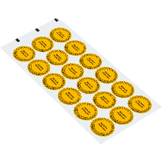 Prüfplakette Nächster Prüftermin 25-30, gelb, Cellulose-Folie, selbstklebend, Ø 30mm, 18/Bogen-Beschreibung lesen