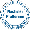 Prüfplakette NP 26-31,weiß/blau,DIN EN 60601-01,Spezialkleber,Ø 30mm,10/Bogen