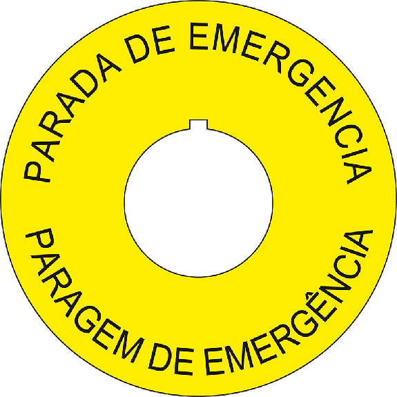 Not-Halt-Schild mit Nase, spanisch/portugiesisch, Kunststoff, Ø 60mm/22,5mm Not-Halt-Schild mit Nase, spanisch/portugiesisch, Kunststoff, Ø 60mm/22,5mm-Beschreibung lesen