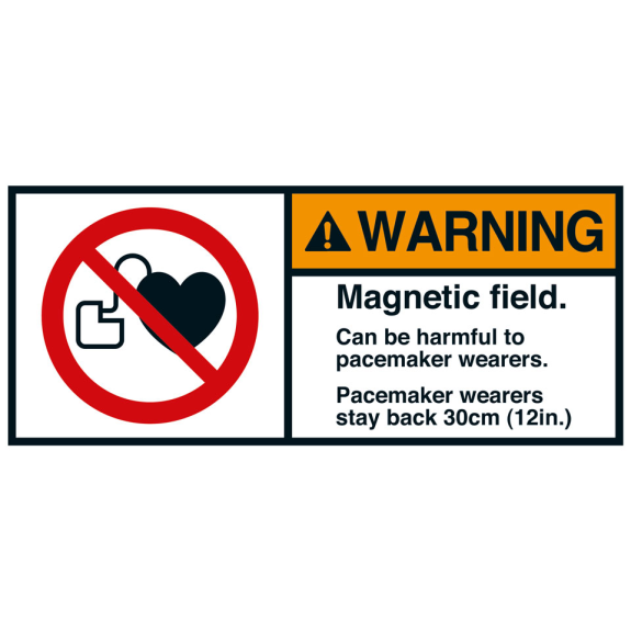 ANSI-Aufkleber WARNING Magnetic field..., UL-anerkannt, Folie, 45x100mm, 2/Bogen ANSI-Aufkleber WARNING Magnetic field..., UL-anerkannt, Folie, 45x100mm, 2/Bogen-Beschreibung lesen