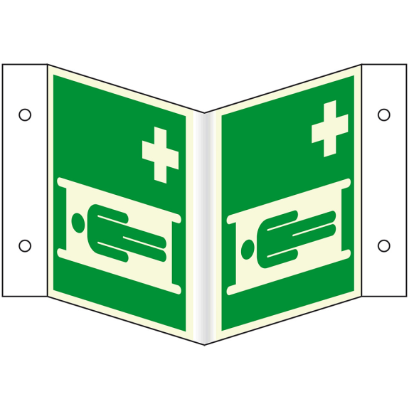 PERMALIGHT plus langnachleuchtend Rettungs-Nasenschild Krankentrage, Kunststoff, 200x200mm, ASR DIN EN ISO 7010 E013 PERMALIGHT plus langnachleuchtend Rettungs-Nasenschild Krankentrage, Kunststoff, 200x200mm, ASR DIN EN ISO 7010 E013-Beschreibung lesen