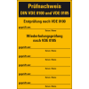 Prüfnachweis, für Sicherungskästen, VDE 0100/VDE 0105, Folie, 130x80mm, 10/Heft