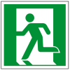 Rettungszeichen Rettungsweg/Notausgang links, Folie, selbstklebend, 150x150mm, ASR A1.3, DIN EN ISO 7010 E001 Rettungszeichen Rettungsweg/Notausgang links, Folie, selbstklebend, 150x150mm, ASR A1.3, DIN EN ISO 7010 E001