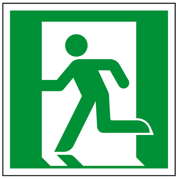Rettungszeichen Rettungsweg/Notausgang links, Folie, selbstklebend, 150x150mm, ASR A1.3, DIN EN ISO 7010 E001 Rettungszeichen Rettungsweg/Notausgang links, Folie, selbstklebend, 150x150mm, ASR A1.3, DIN EN ISO 7010 E001-Beschreibung lesen