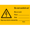 Warn-Kombischild Do not switch on! Men at work..., Kunststoff, 120x200mm