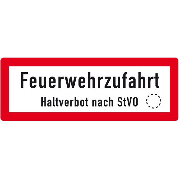 Hinweisschild Feuerwehrzufahrt Haltverbot., Aluminium RA0, reflektierend, 594x210mm, DIN 4066, nach StVO Hinweisschild Feuerwehrzufahrt Haltverbot., Aluminium RA0, reflektierend, 594x210mm, DIN 4066, nach StVO-Beschreibung lesen