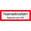 Hinweisschild Feuerwehrzufahrt Haltverbot., Aluminium RA0, reflektierend, 594x210mm, DIN 4066, nach StVO Hinweisschild Feuerwehrzufahrt Haltverbot., Aluminium RA0, reflektierend, 594x210mm, DIN 4066, nach StVO