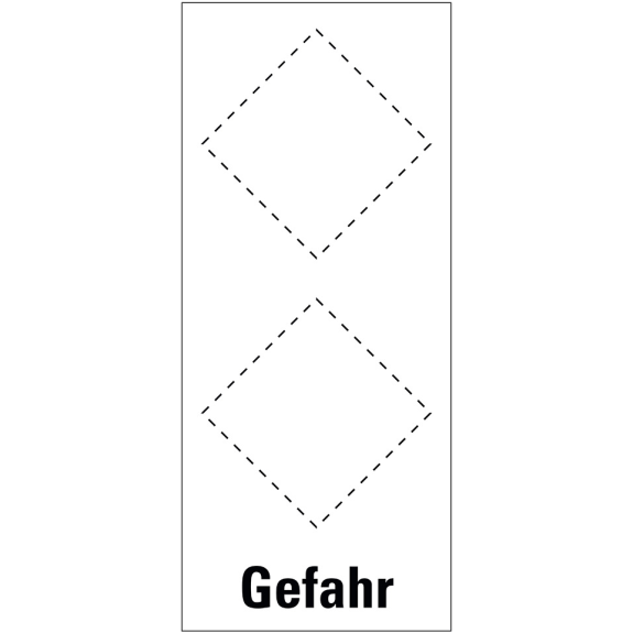 Grundetikett Gefahr, für 2 GHS-Piktogramme, Folie, selbstklebend, 30x70mm, 8/Bogen Grundetikett Gefahr, für 2 GHS-Piktogramme, Folie, selbstklebend, 30x70mm, 8/Bogen-Beschreibung lesen