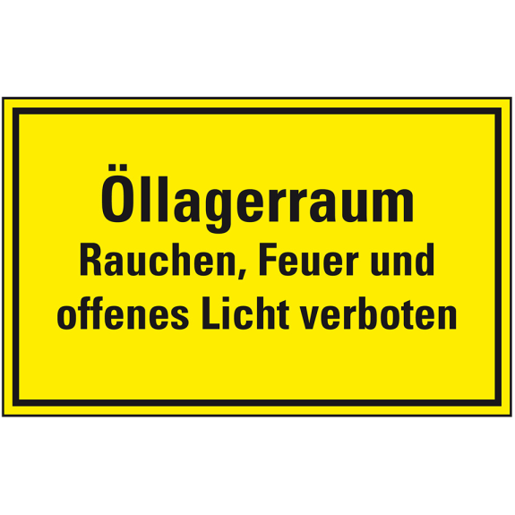 Hinweisschild Öllagerraum - Rauchen, Feuer...verboten, Folie, selbstklebend, 300x200mm Hinweisschild Öllagerraum - Rauchen, Feuer...verboten, Folie, selbstklebend, 300x200mm-Beschreibung lesen