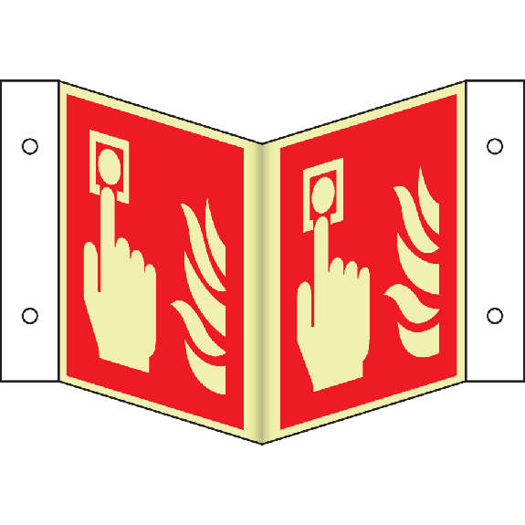 PERMALIGHT power langnachleuchtend Nasenschild Brandmelder, ASR/ISO, Kunststoff, 200x200mm-Beschreibung lesen