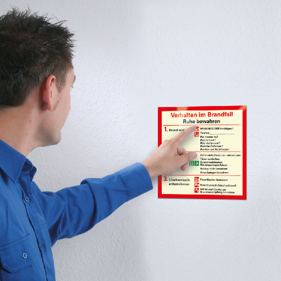 Notfallplan Verhalten im Brandfall, Folie, selbstklebend, 200x200mm Notfallplan Verhalten im Brandfall, Folie, selbstklebend, 200x200mm-Beschreibung lesen