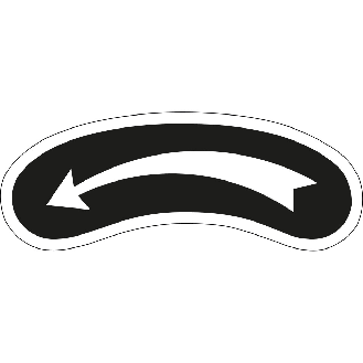 Drehrichtungspfeil, RoHS konform, linksweisend, schwarz/weiß, Folie, 62x18mm, 5/Bogen-Beschreibung lesen