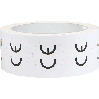 CE-Zeichen, RoHS konform, rund, weiß/schwarz, Folie, selbstklebend, Ø 30mm, 1000/Rolle-Beschreibung lesen