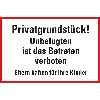 Hinweisschild Privatgrundstück! Unbefugten ist das..., Aluminium, 250x350 mm