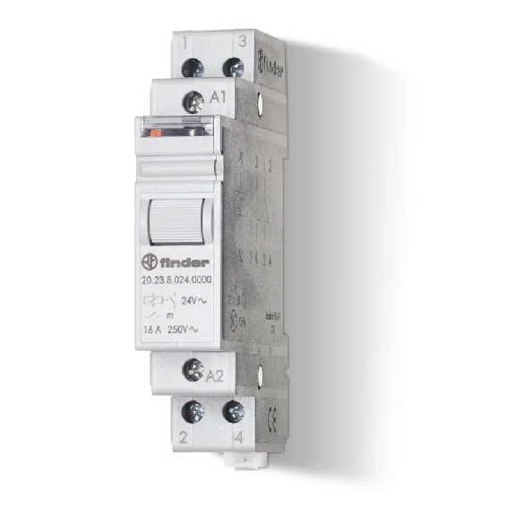 Télérupteur modulaire 1NO + 1NC 16A 24V DC, AgSnO2 - 20.23.9.024.4000-Lire la description